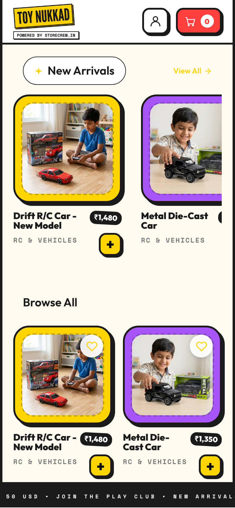 Toy Nukkad mobile storefront screenshot